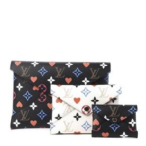 Louis Vuitton Game On Kirigami 3-Pochettes b&w hearts LV wallet/bags Rare Auth